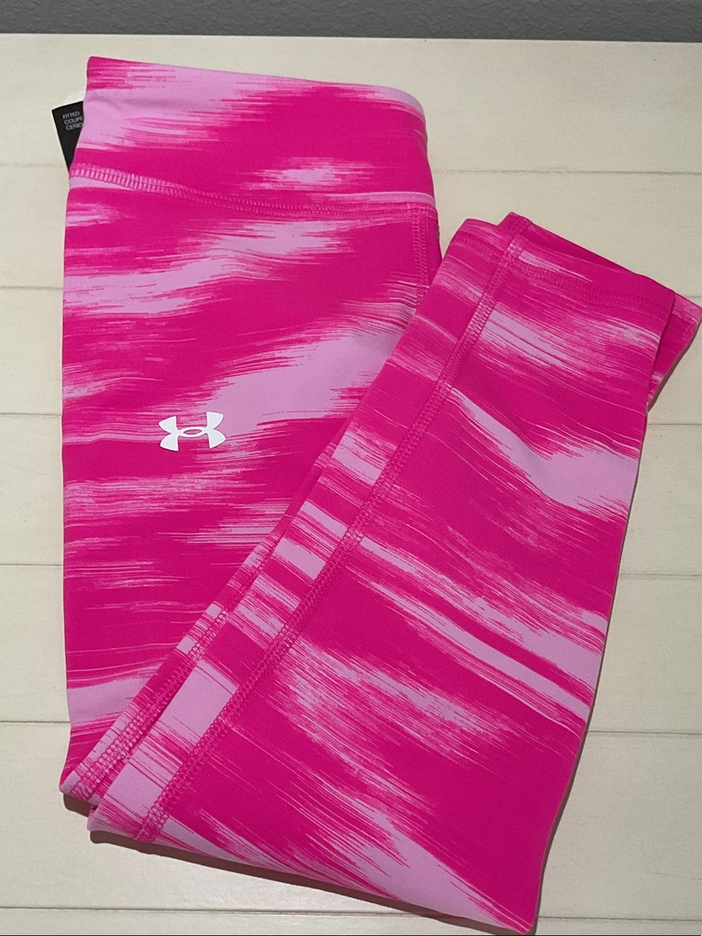 Under Armour Girls Hot Pink Brushstroke Leggings